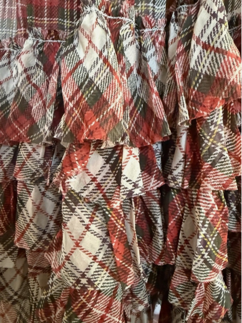 D&G Dolce & Gabbana Tartan plaid silk chiffon gown dress - Picture 7 of 15